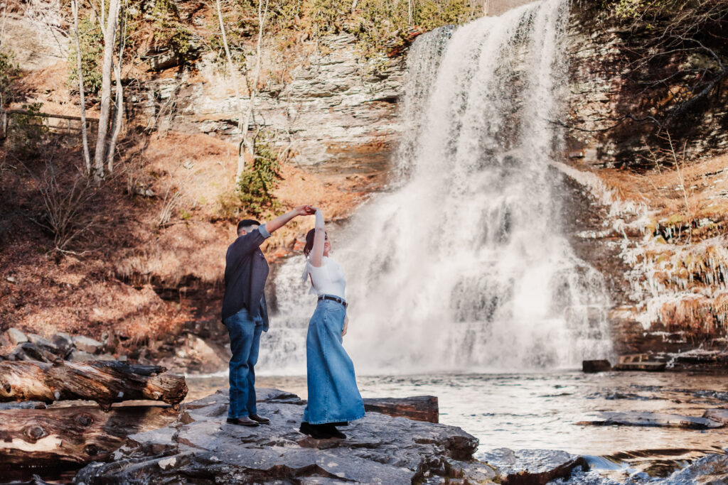 Cascades Waterfall Adventure Engagement, Pembroke, Va