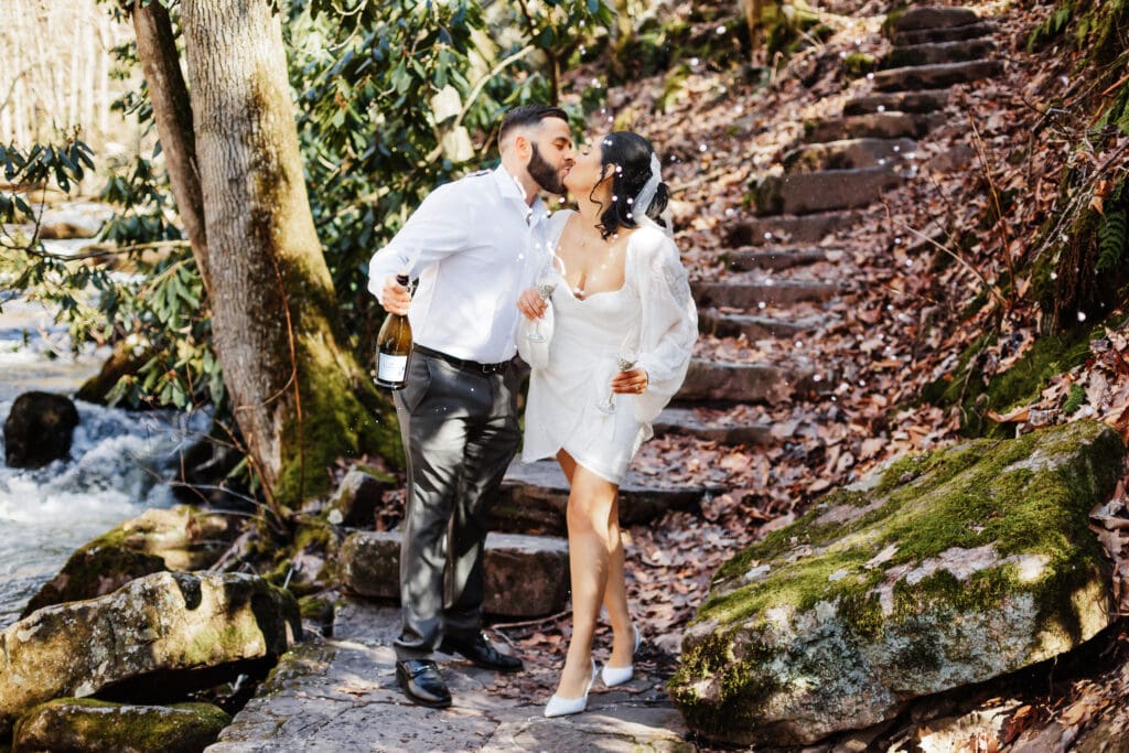 Eloping, Waterfall Adventure Elopement at the Cascades in Pembroke, VA
