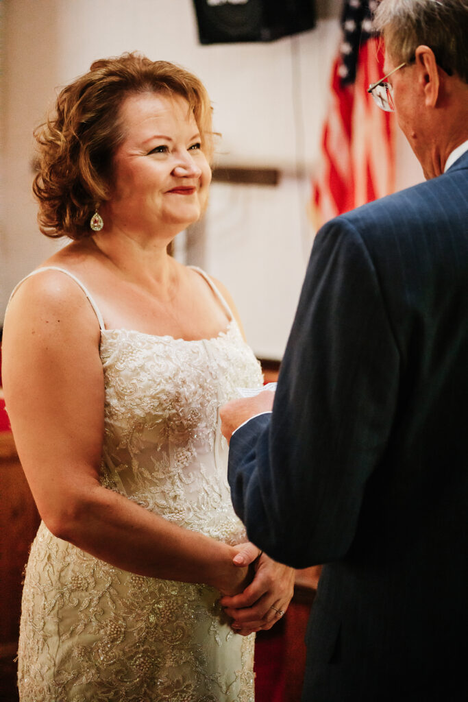 Couple eloping in a small little chapel nestled in the blue ridge mountains