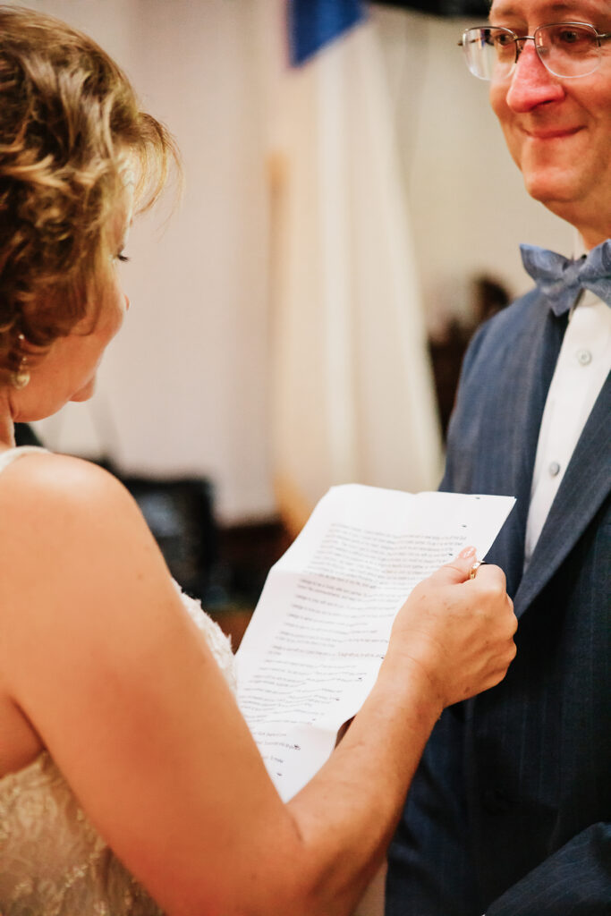 Couple eloping in a small little chapel nestled in the blue ridge mountains