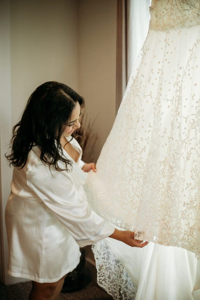 Dad helping groom getting ready for his wedding day.